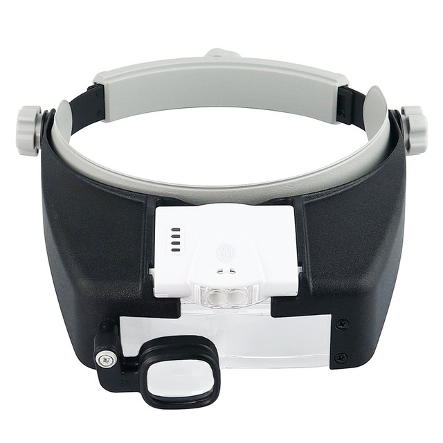 1.5X 6X 8X Illuminated Headband Magnifier Rechargeable Third Hand